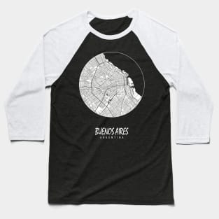 Buenos Aires, Argentina City Map - Full Moon Baseball T-Shirt